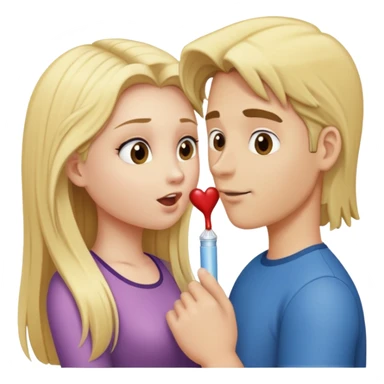 Girl with long blonde hair gives blowjob to a man sticker