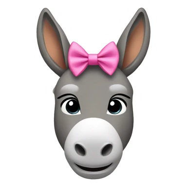 Donkey with a pink bow sticker
