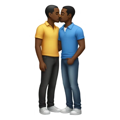 Black gay men kissing  sticker