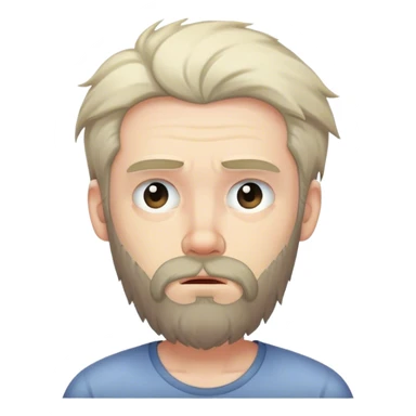man with undone beard and hair looking sleepy sticker