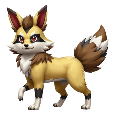 Zeraora-Eevee-Obstagoon-Buneary-Lycanroc-fusion sticker