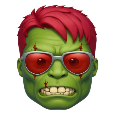 Zombie hulk with red hair and sun glasses sticker