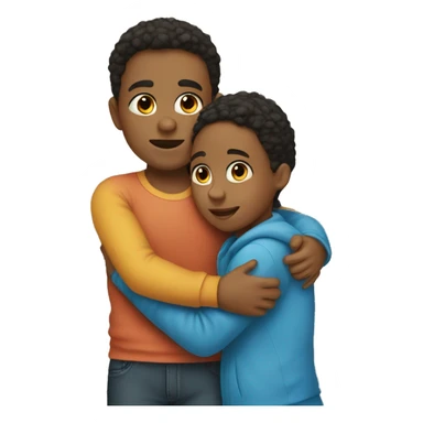 Sister hugging her big brother sticker