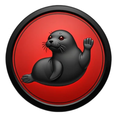 iOS sticker, summoning seal, black circle, red symbol, minimal sticker