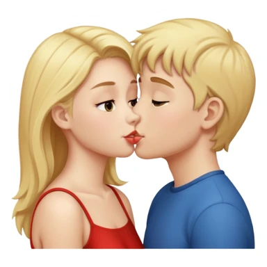 A cute girl kiss a boy  sticker