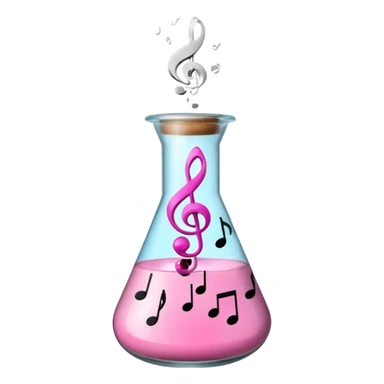 bublegum pink flask beaker with music coming out sticker