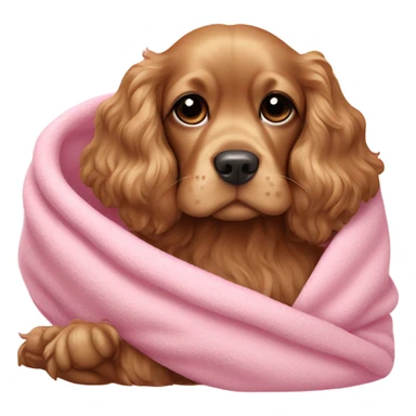 Cocker spaniel in a pink blanket sticker