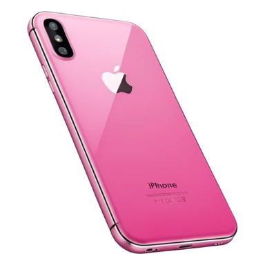  pink  pink iPhone lying flat, sleek modern design, soft reflections, realistic style, minimal background, isolated on transparent background sticker
