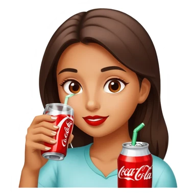Emoji de una chica bebiendo coca cola sticker