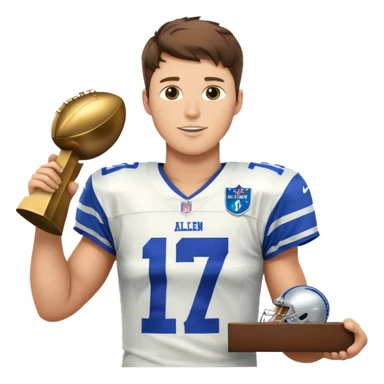 Josh Allen holding Lombardi trophy  sticker