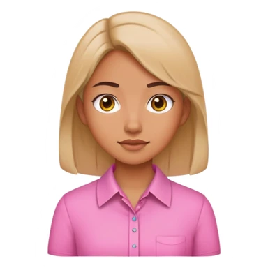 girl in pink collared shirt sticker