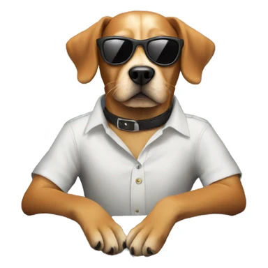 Dog with sunglasses on a private jet sticker