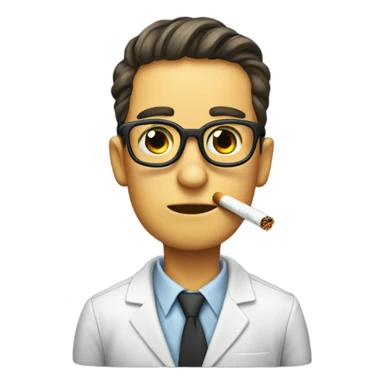 Eye twitch nerd emoji smoking cigarette sticker