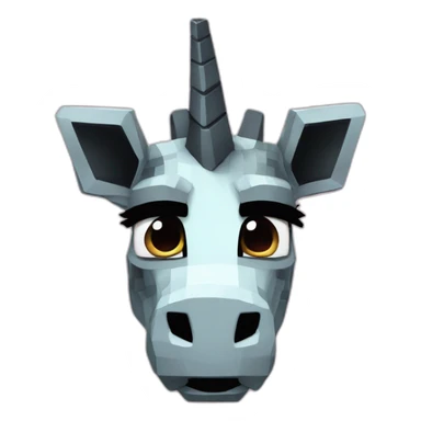 Minecraft Black Jiraffe Head With Diamond Unicorn Horn and Lazer Eyes sticker