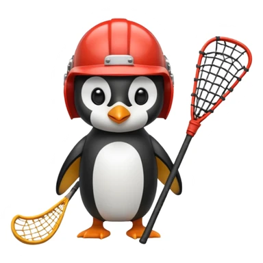 Penguin playing lacrosse  sticker