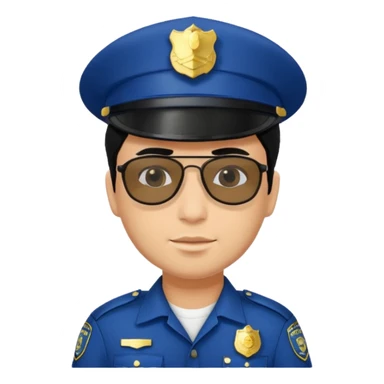 man police with hair style and hats and sun glasses black dress sticker