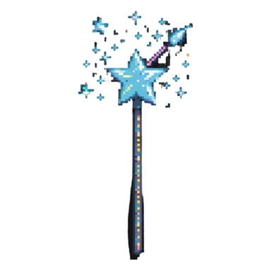 Magic wand with glittering effect and sparkles sticker