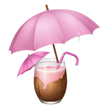 coconut drink with light pink umbrella sticker