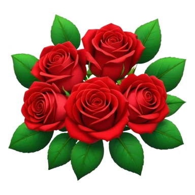 Generate a red rose bouquet sticker