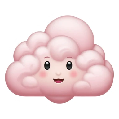 Light pink fluffy cloud sticker