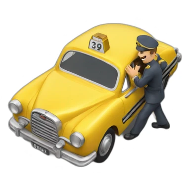 Francisco Franco stopping a taxi sticker