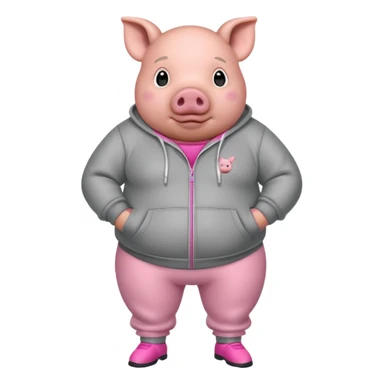 fat pig wearing sweat sticker