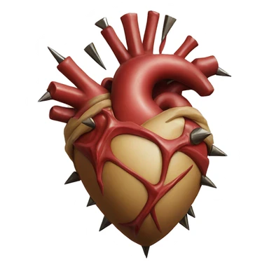 middle ages anatomical heart with spikes  sticker