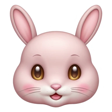 lovely innocent bunny emoji winking with sparkling eyes and soft blush cute pure sticker