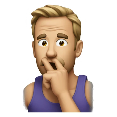 a sigma chad doing the mewing pose shushing  sticker