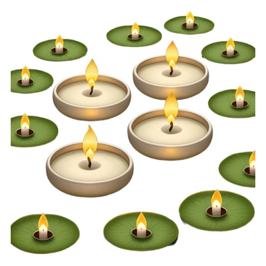 Realistic real life Small tea Candles floating on a pond zen Japanese garden  sticker