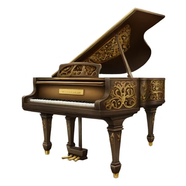 ornate upright piano sticker