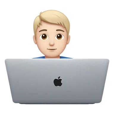 A Tech guy sitting behind laptop sticker