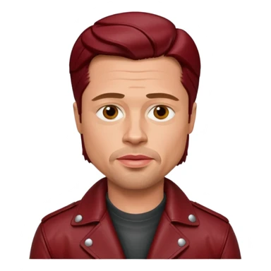 Brad Pitt, wearing dark red leather jacket sticker