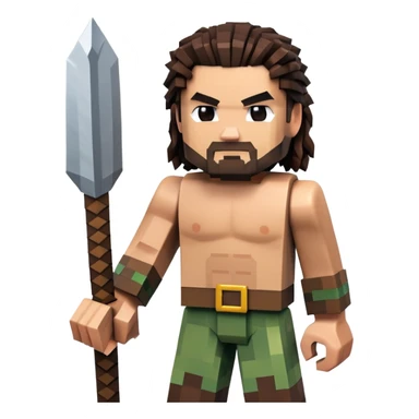 Jason Momoa as a Minecraft character sticker