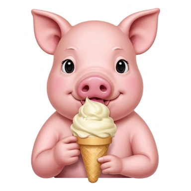 pig with ice cream sticker