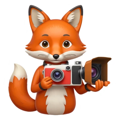 red fox white camera sticker
