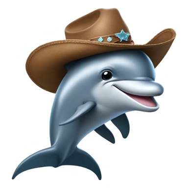 Dolphin with a cowboy hat sticker