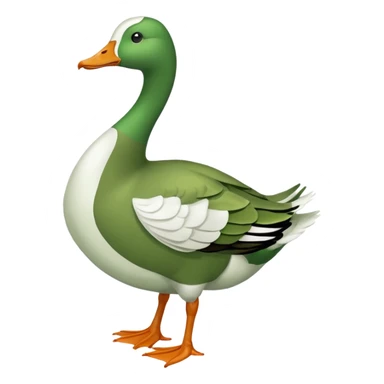 Make an emoji for a goose that's green (dominant colour #39C700). Use the existing goose emoji for inspiration. Show the whole body. Make the goose look like it's going somewhere

It has to be a goose that was dyed green, don't make it look like a duck please. sticker