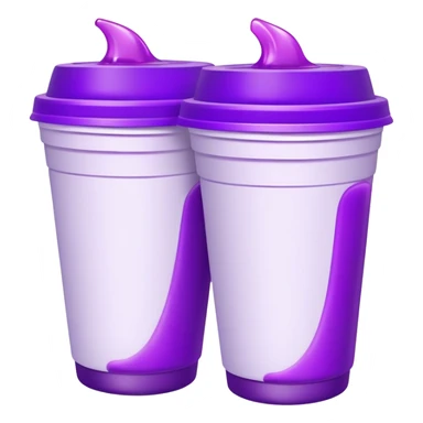 two styrofoam cups stacked with purple liquid in them sticker