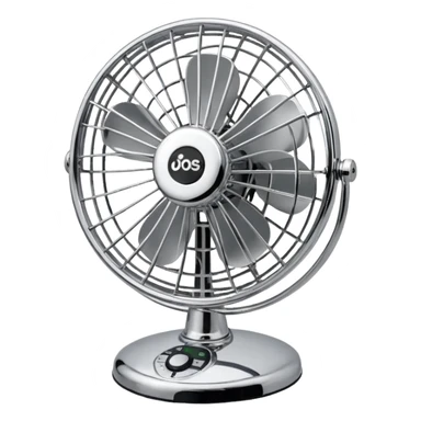 Desk Fan – classic round fan with metal cage and adjustable tilt. sticker