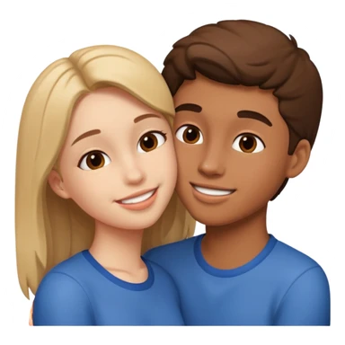 Deux adolescents amoureux qui s'embrassent sticker