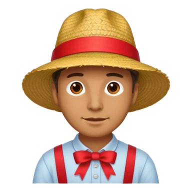 Chapeau de paille avec ruban rouge homme sticker