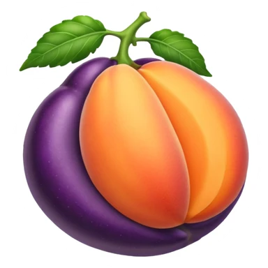 Peach sit on eggplant sticker