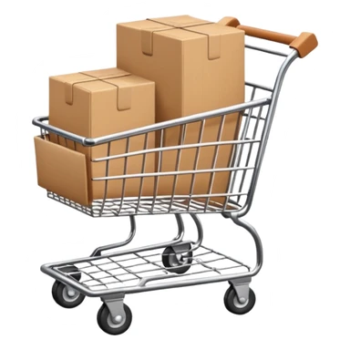 shopping cart with a small box inside sticker