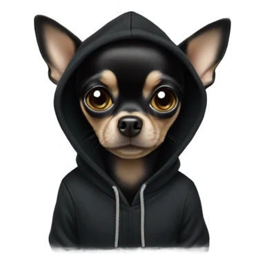 Black chihuahua in a black assc hoodie  sticker