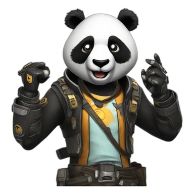 Panda in borderlands the game sticker