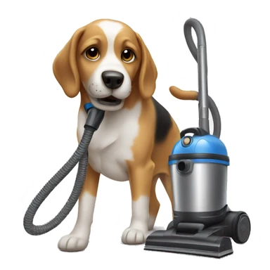 Dog with a vacuum sticker