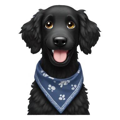 2  x BLACK Groodles with a big smile. Also with a bandanna around its neck. Both Dogs need to be all black fur sticker