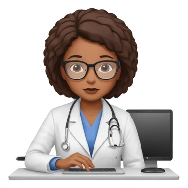 back woman doctor with glasses sticker