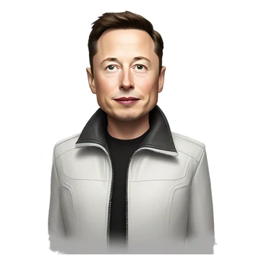 Elon musk with Tesla jacket sticker
